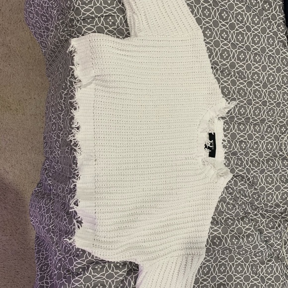 Sweaters - White distressed sweater